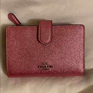 Coach Metallic Crossgrain Zip Wallet